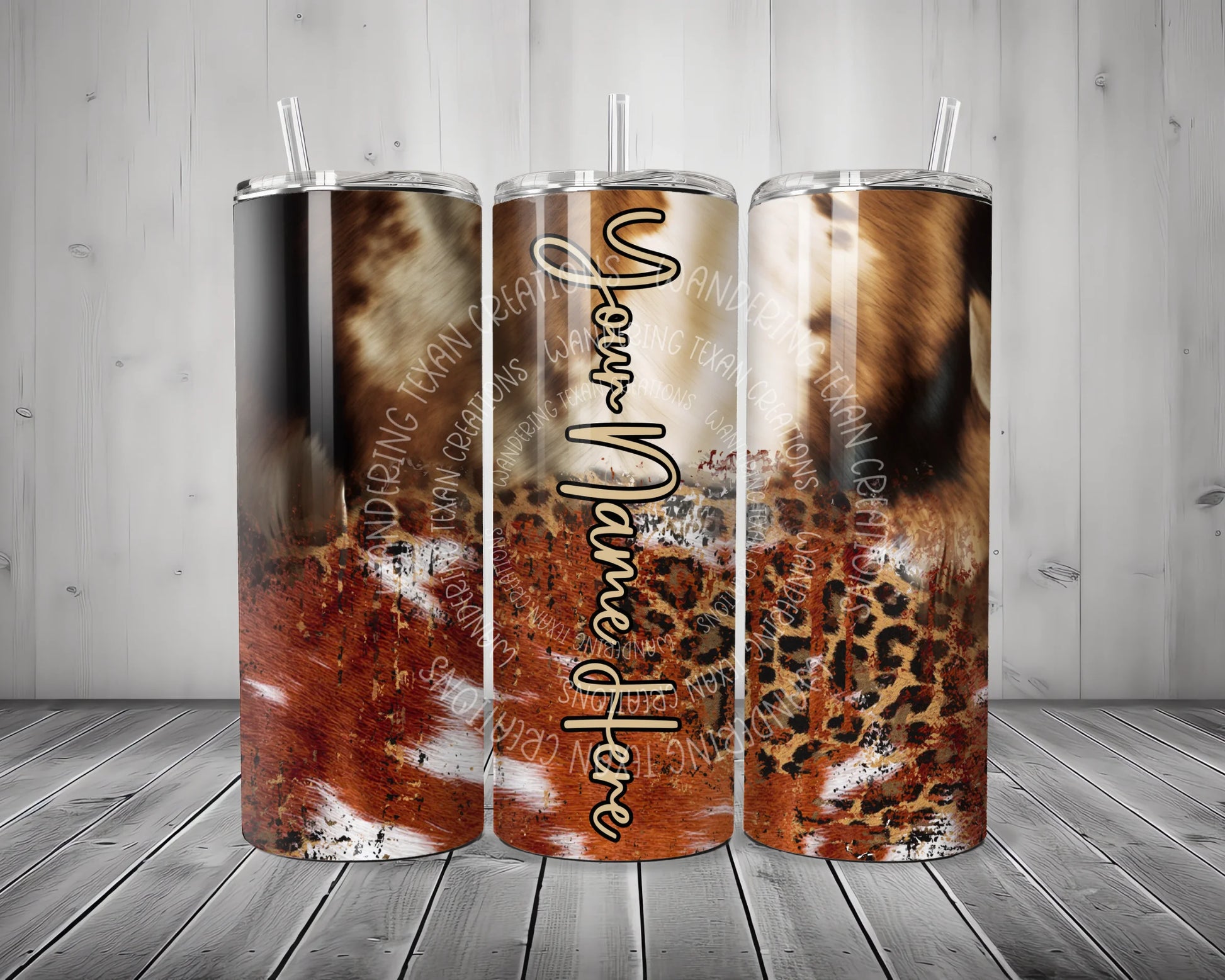 Embrace the bougie life with the Bougie Cowhide Name Tumbler. Personalize it with your name and choose from 4 different font styles to make it truly yours. 