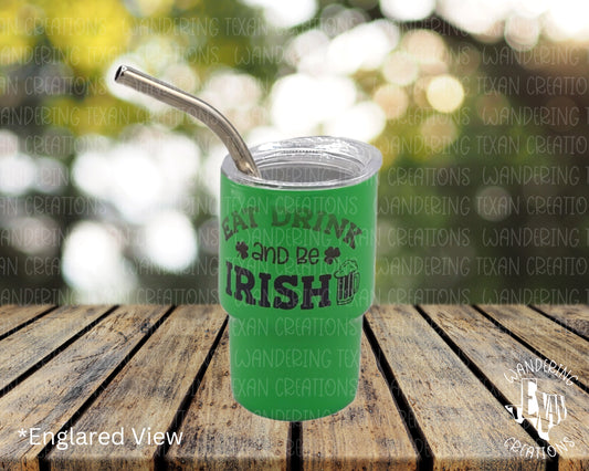 Celebrate Saint Patrick's Day with a mini tumbler shot that embraces the Irish spirit.