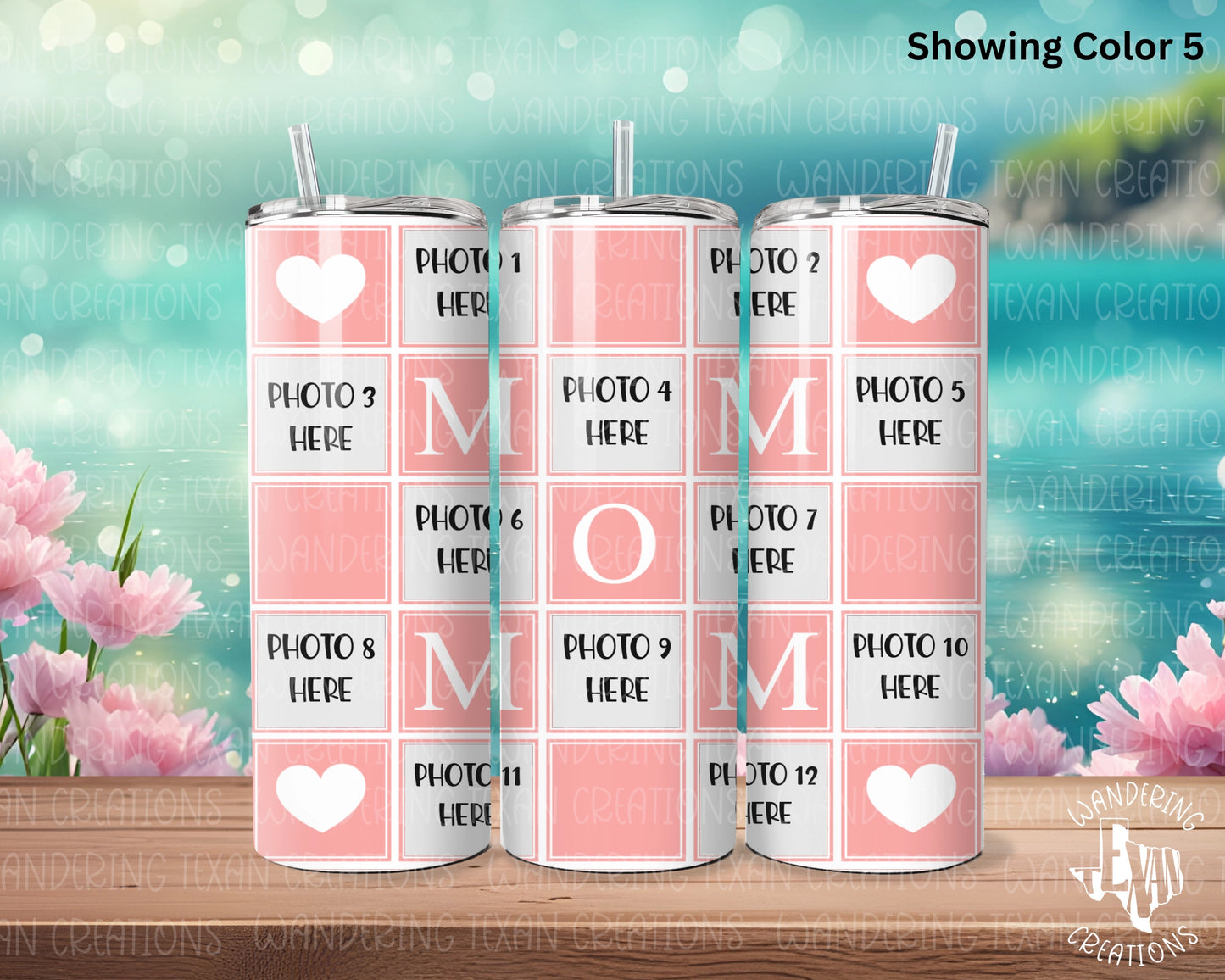 Show mom some love with the Heart of Mom-12 Photo-Tumbler! Featuring a playful checkered design, this customizable tumbler has space for 12 photos (or none!) and is available in 20 vibrant colors.