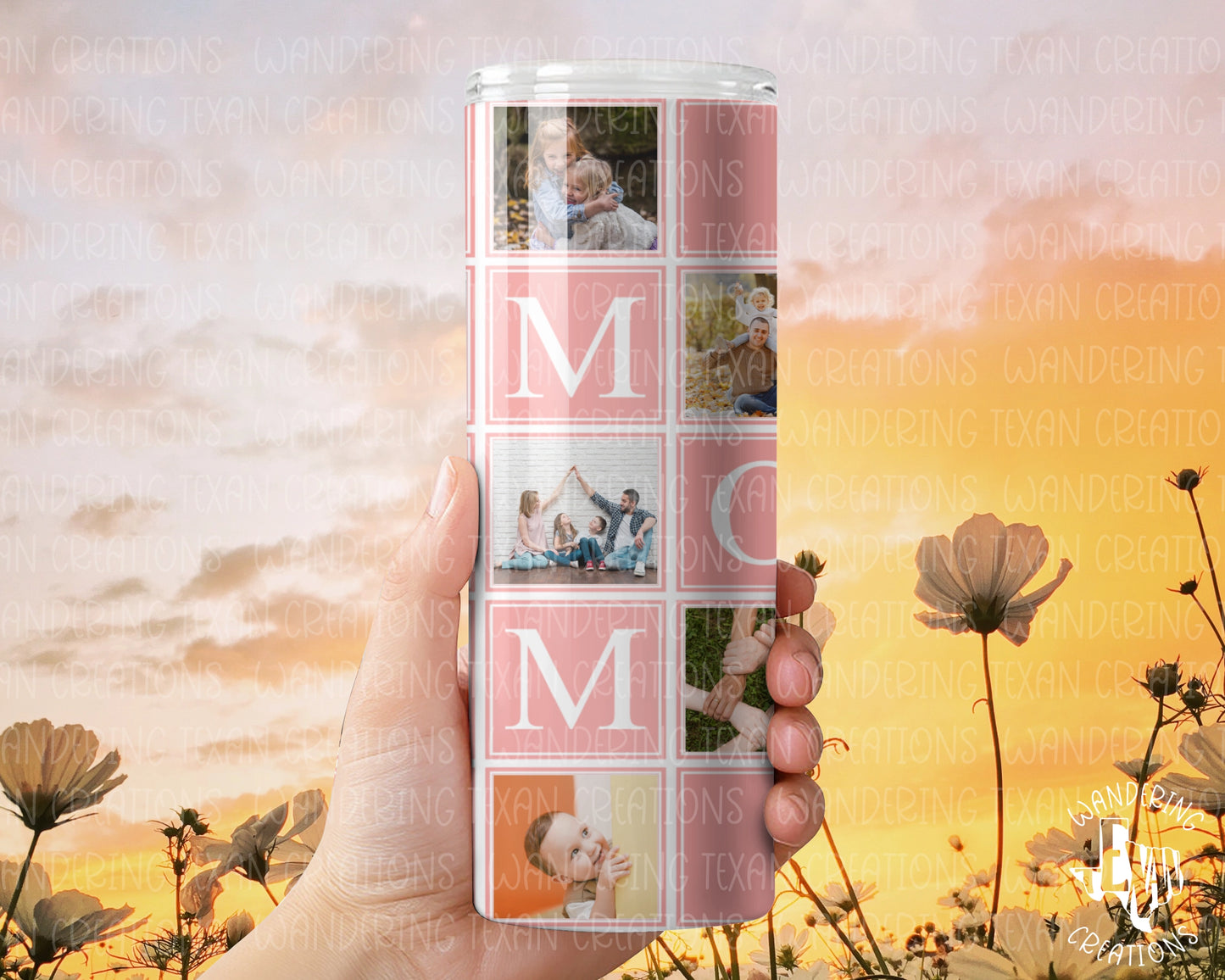 Show mom some love with the Heart of Mom-12 Photo-Tumbler! Featuring a playful checkered design, this customizable tumbler has space for 12 photos (or none!) and is available in 20 vibrant colors.