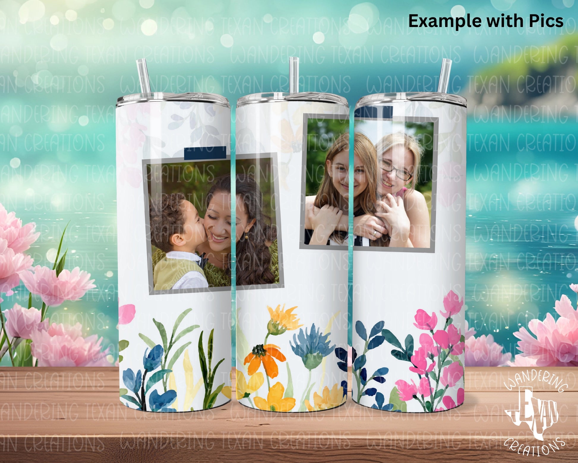 Customize your drinkware with 2 photos and show mom some love this Mother's Day with our Floral 2 Photo Tumbler. 