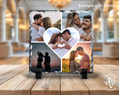 Take a leap of faith and turn your memories into a bold and personalized display with our 5 Photo Collage Slate Display.