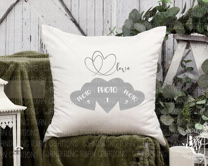 Personalize it with your favorite wedding or anniversary photos and add a touch of love to your home decor with the beautifully written word "Love". 