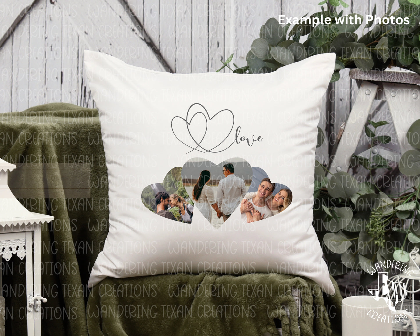 Personalize it with your favorite wedding or anniversary photos and add a touch of love to your home decor with the beautifully written word "Love". 