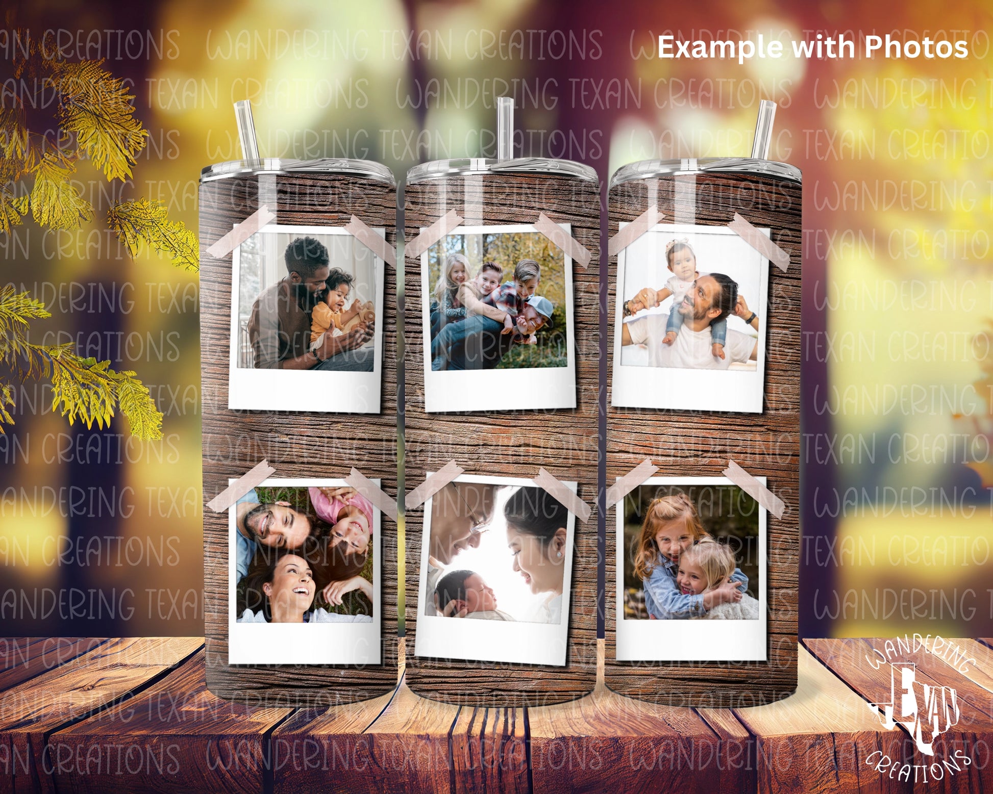 Celebrate Father's Day with a unique and customizable tumbler, featuring six of your favorite photos.