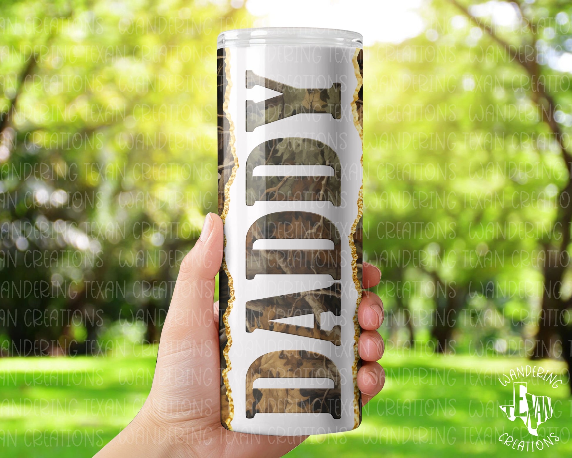 Introducing the Camo Daddy 2 Photo Tumbler, the perfect customizable gift for Dad!