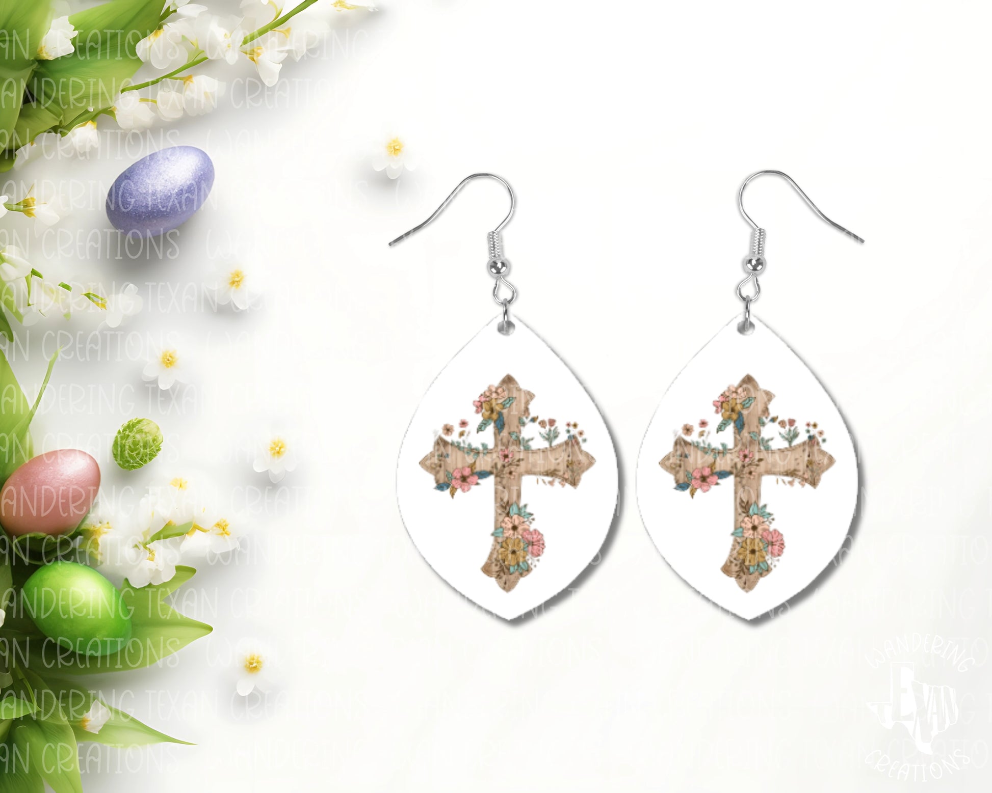 Add a touch of flower power to your Easter outfit with these Floral Cross Earrings.