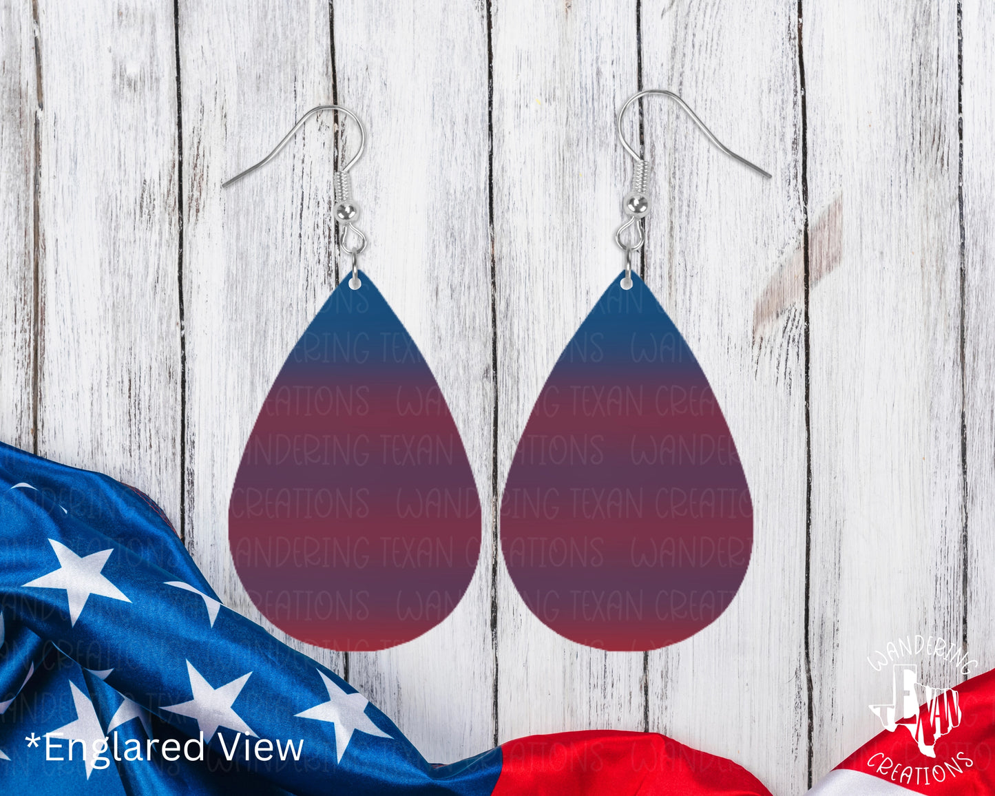  Featuring a unique design of red and blue horizons, these earrings will add a touch of sublimation to any outfit. 