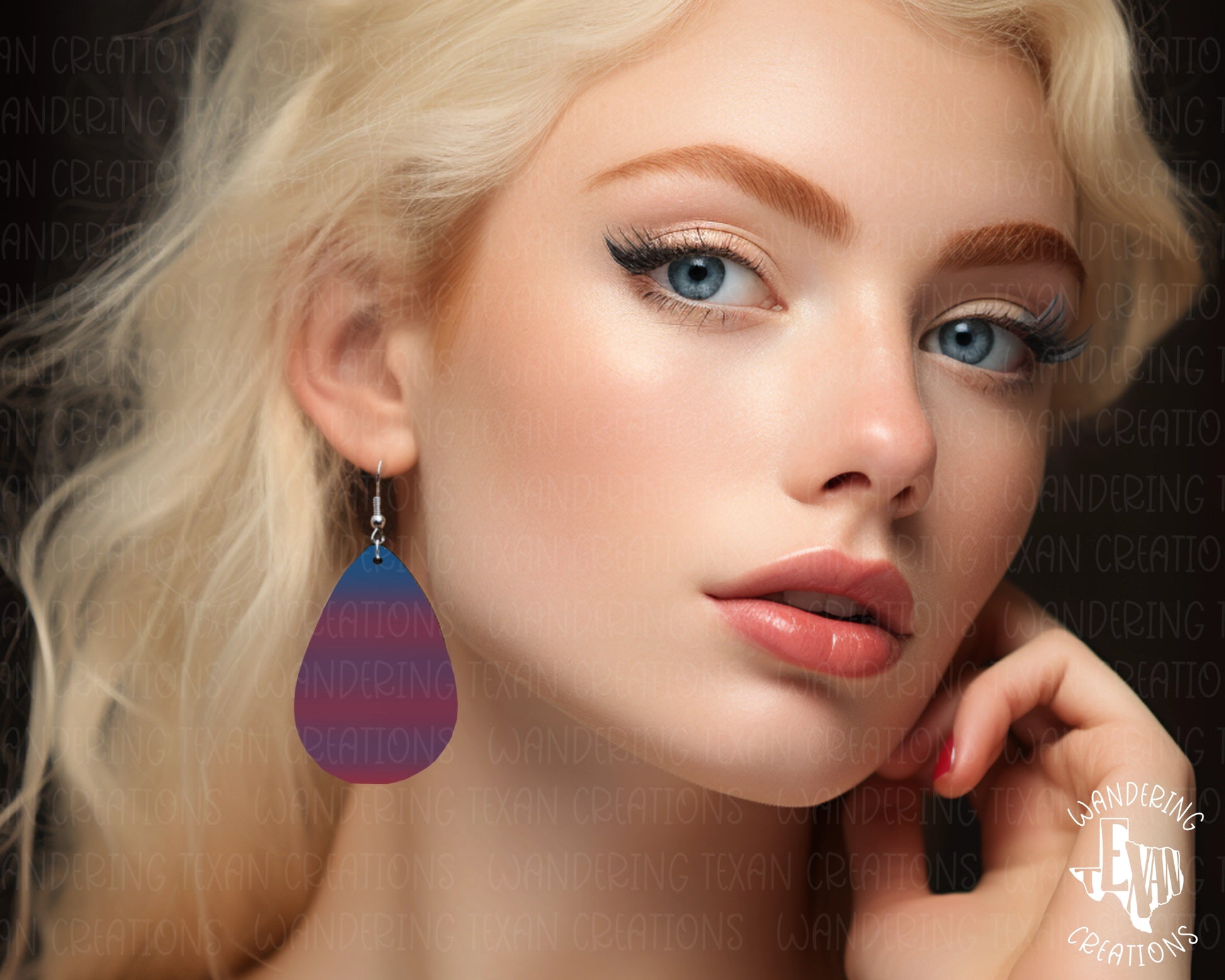  Featuring a unique design of red and blue horizons, these earrings will add a touch of sublimation to any outfit. 