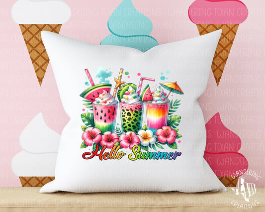 Island Drinks Delight Pillow Cover