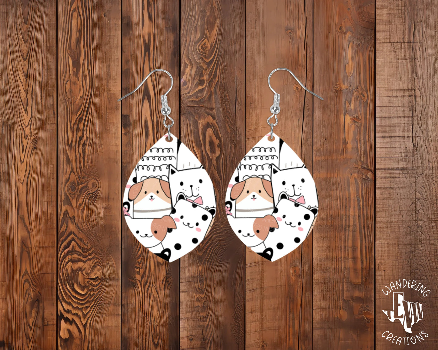 These Dogs Earrings feature a vibrant sublimation design with lots of loyal little pups. 