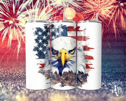 With a bold bald eagle and jagged US flag design, this tumbler is perfect for Independence Day gatherings.