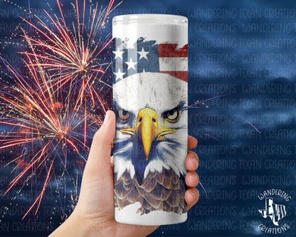 With a bold bald eagle and jagged US flag design, this tumbler is perfect for Independence Day gatherings.