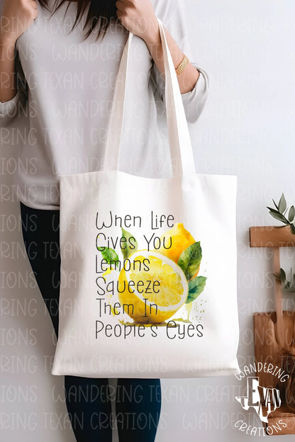 Life Lemons Tote Bag