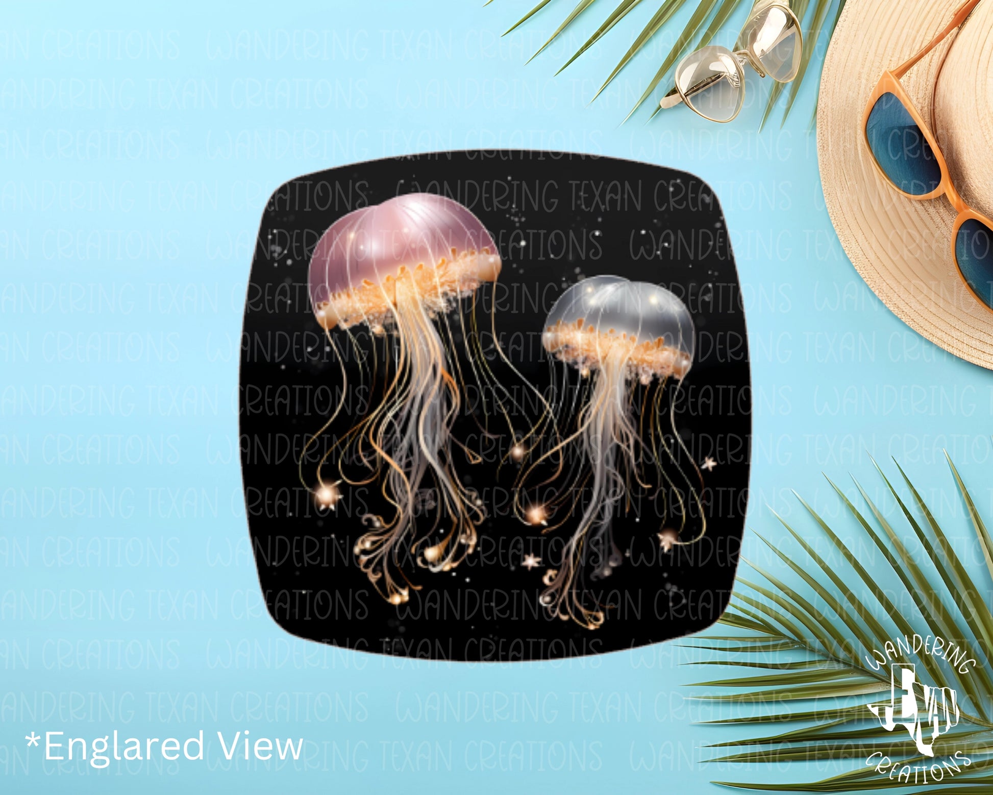  This magnetic beauty features a sublimation design that brings these luminating jellyfish to life, perfect for adding a summer vibe to any space. 