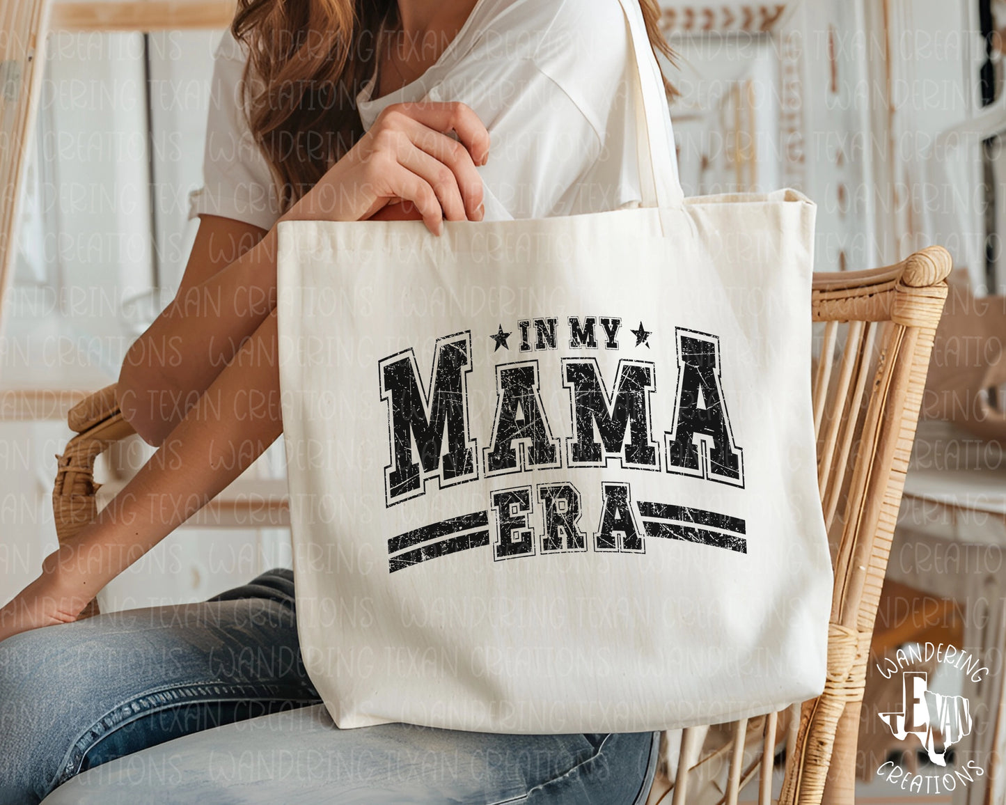 Tap into your inner mama with our Mama Era Tote Bag! With a distressed design and spacious capacity, you'll have room for all your mom essentials.