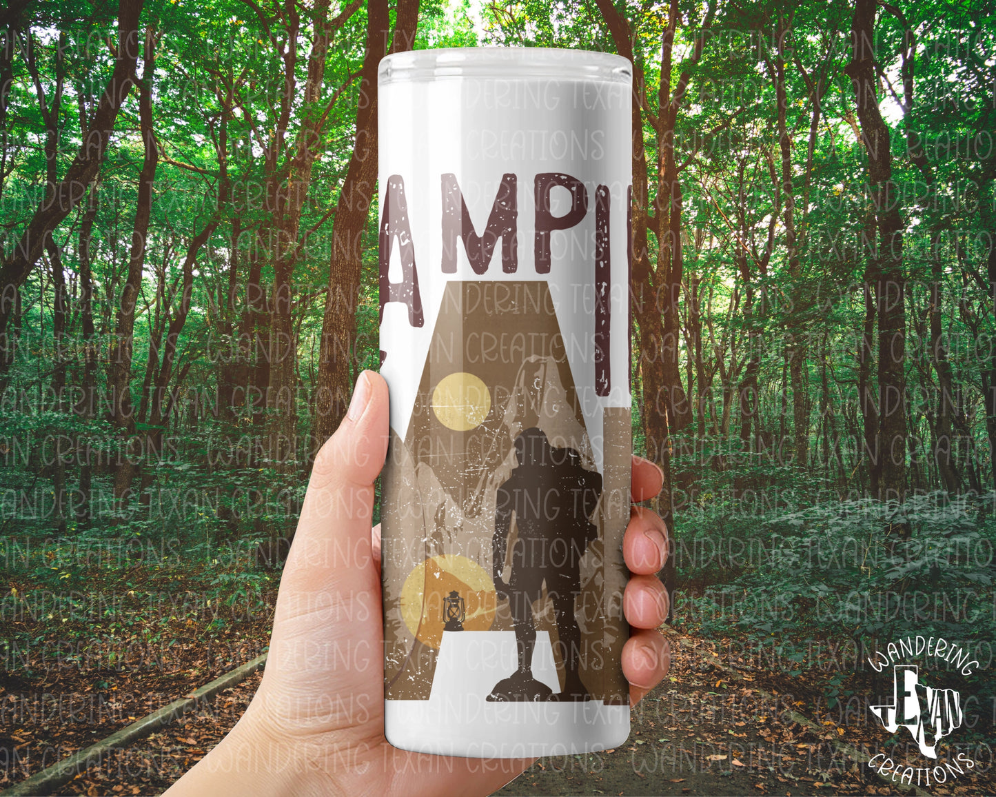 Perfect for Father's Day, this sublimation tumbler features an enlarged 'A' for dad with a mountain range and hiker silhouette design.