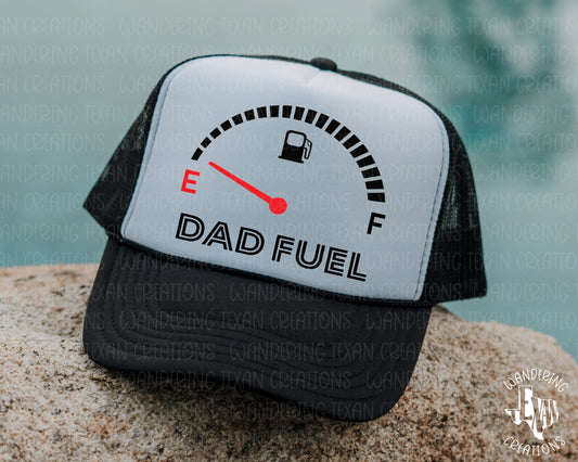 Fuel up for fatherhood with the Dad Fuel Trucker Hat. Perfect for Dad's day, this hat features sublimation printing for a bold, unique look. 