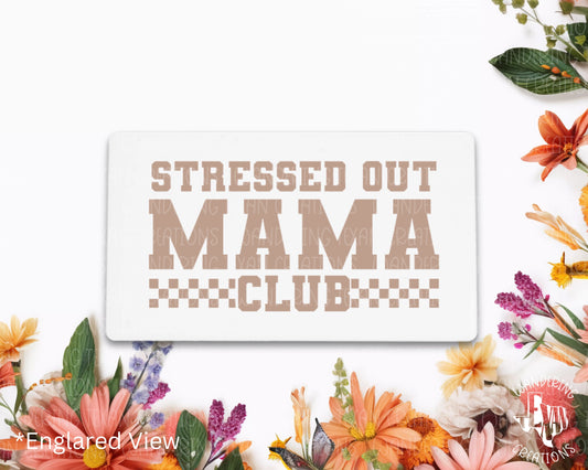 Join the "Stressed Out Mama Club" with this simple, checkered stripe magnet. Perfect for Mother's Day, it's sublimated design adds a touch of humor to any fridge or magnet board