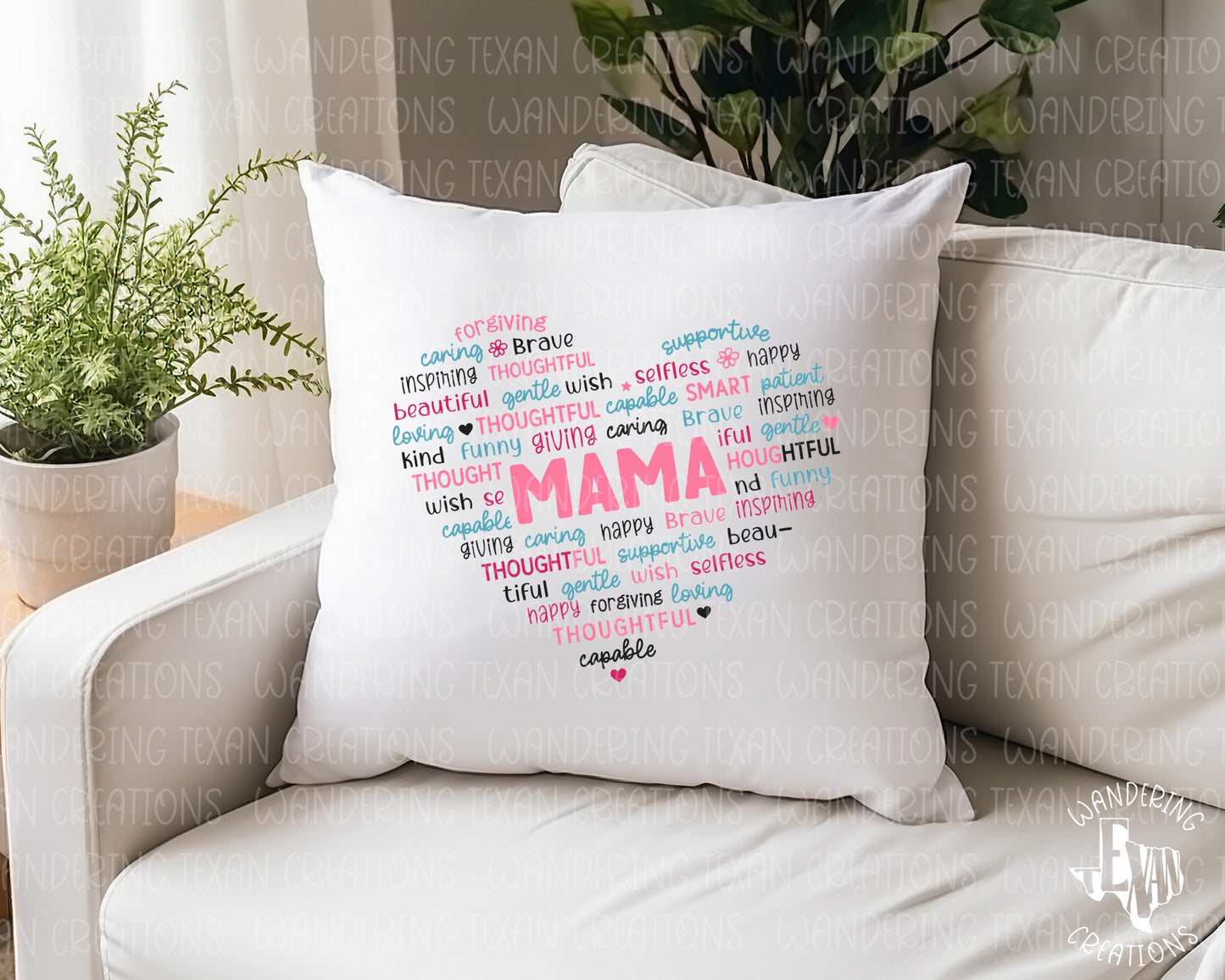 Share all the ways you love Mom with the All of Mom Pillow Cover. Show your mom or mama how much she means to you in a playful and unique way.