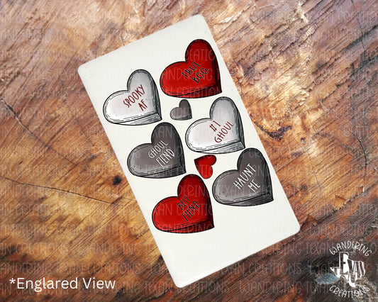 Our Ghoul Hearts Magnet features fun and playful phrases like "true boo" and "ghoul fiend", making it the perfect way to show your love to your "#1 ghoul"