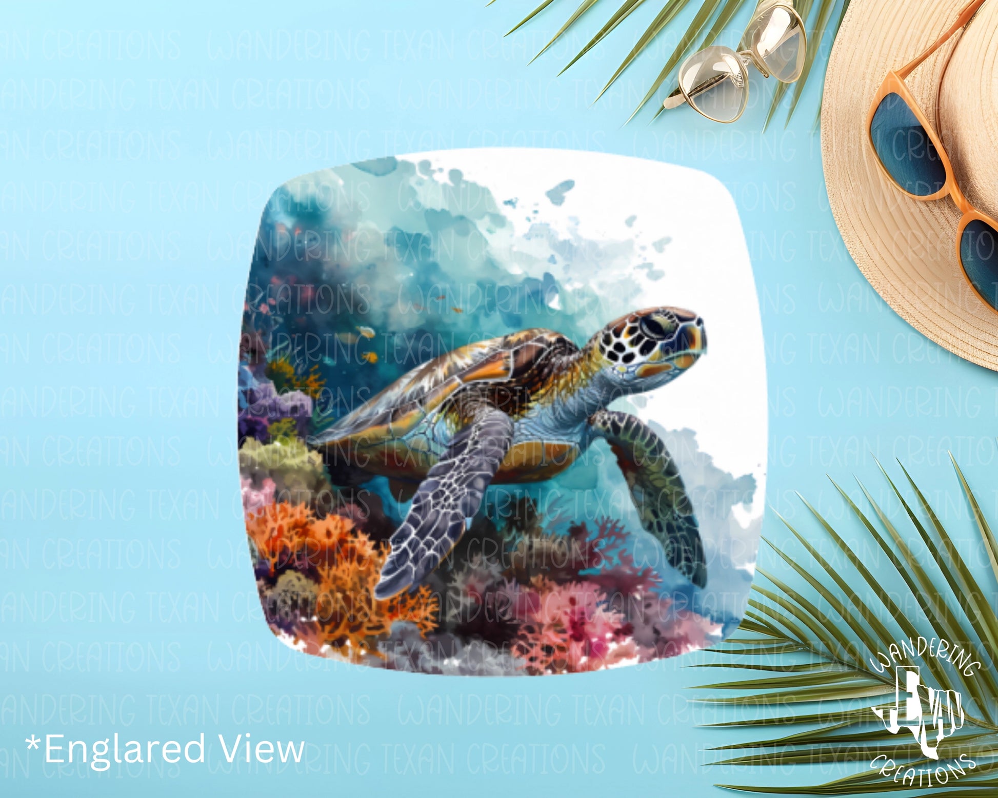  This magnet features a vibrant sublimation design of a sea turtle above a colorful reef, perfect for adding a touch of summer to your space. 