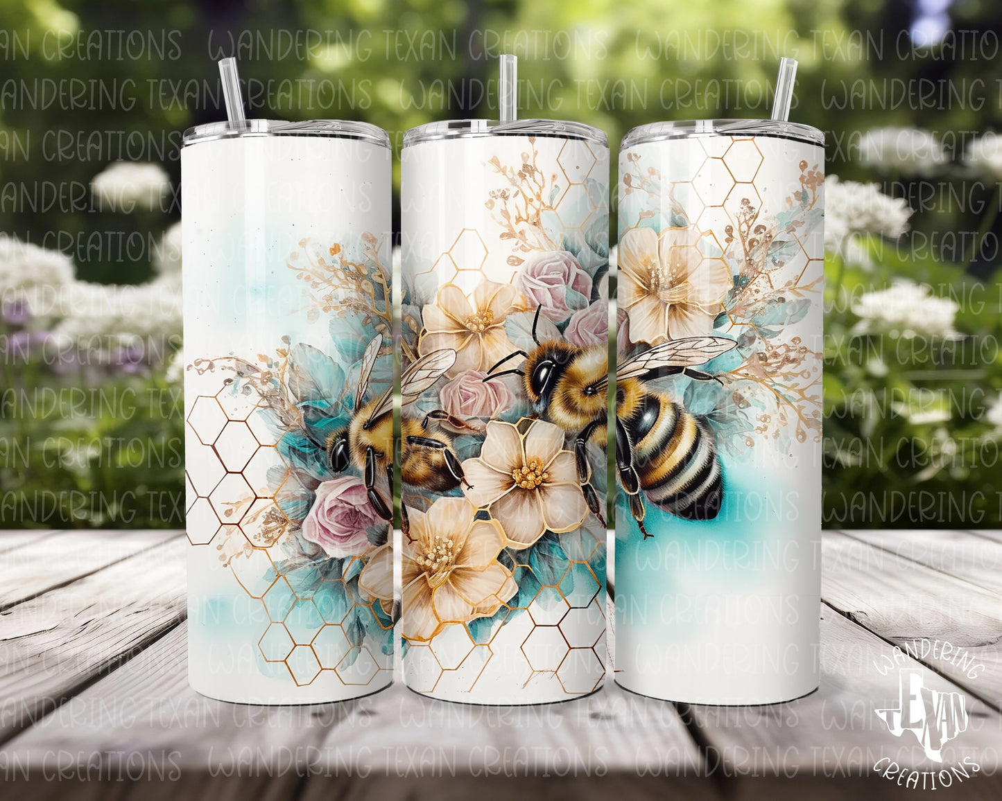 Get buzzed with style this spring with our Spring Elegance Tumbler! Featuring bees on a vibrant floral arrangement, this tumbler is the perfect way to add some elegance to your day.