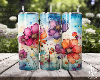 Quench your thirst in style with our Splattered Flowers Tumbler! This unique tumbler features a spring-inspired design that is sure to brighten up your day.