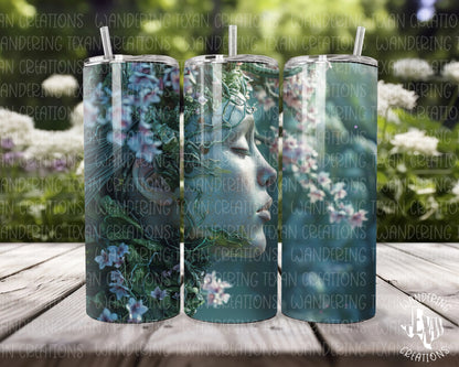 Embrace the goddess of spring with our playful tumbler. Featuring a vibrant spring design, this sublimation tumbler will keep your drink at the perfect temperature while adding a touch of whimsy to your day. 