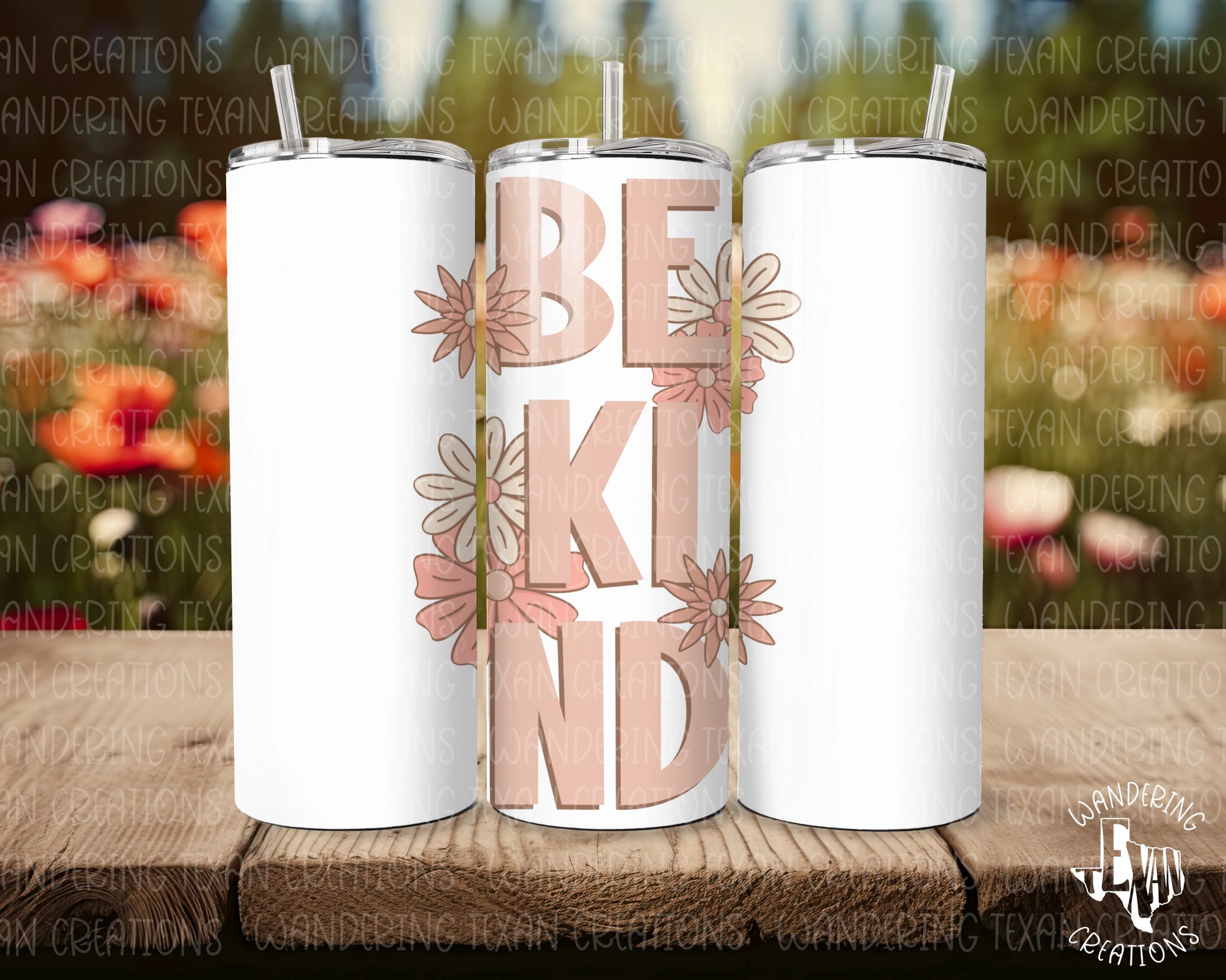 Embrace kindness while staying hydrated with our Be Kind Tumbler! Featuring artistically displayed flowers and a springtime motif.