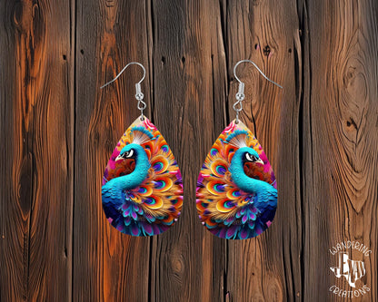 Featuring a sublimation design with eye-catching colors, these hypoallergenic earrings are offered in three styles - teardrop, leaf, and round. 