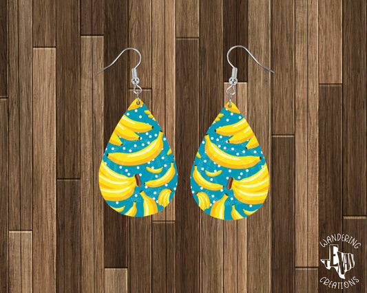 Get ready to go bananas with these playful earrings! Featuring pop art bananas in a unique teardrop shape, these earrings are sure to add a touch of humor and fun to any outfit.