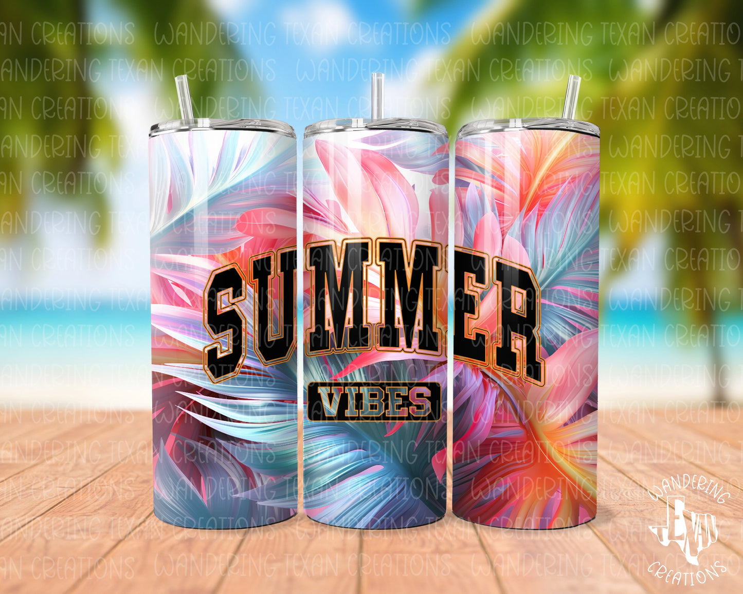  The eye-catching sublimation design features neon palm leaves, adding a tropical touch to your sipping experience. 