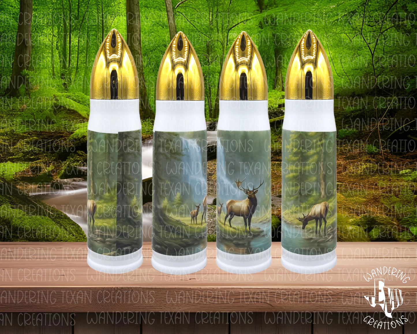 Our Elk Bullet Tumbler boasts stunning sublimation of majestic elks in their natural habitat.