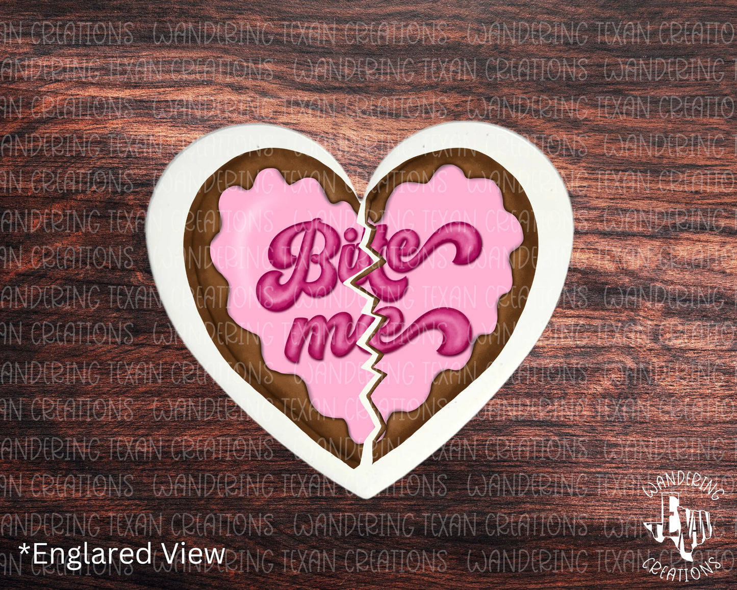 This quirky broken heart cookie magnet with the iced phrase "bite me" is sure to bring a smile to your face (and maybe even some laughs!).