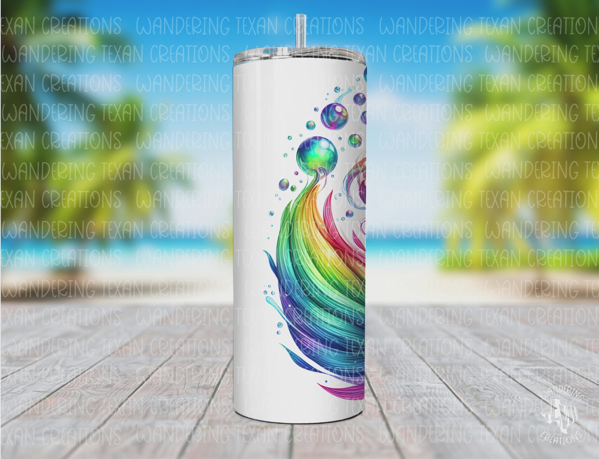 Featuring a colorfully vibrant sublimation design of a playful mermaid blowing bubbles, this tumbler is sure to make a splash.