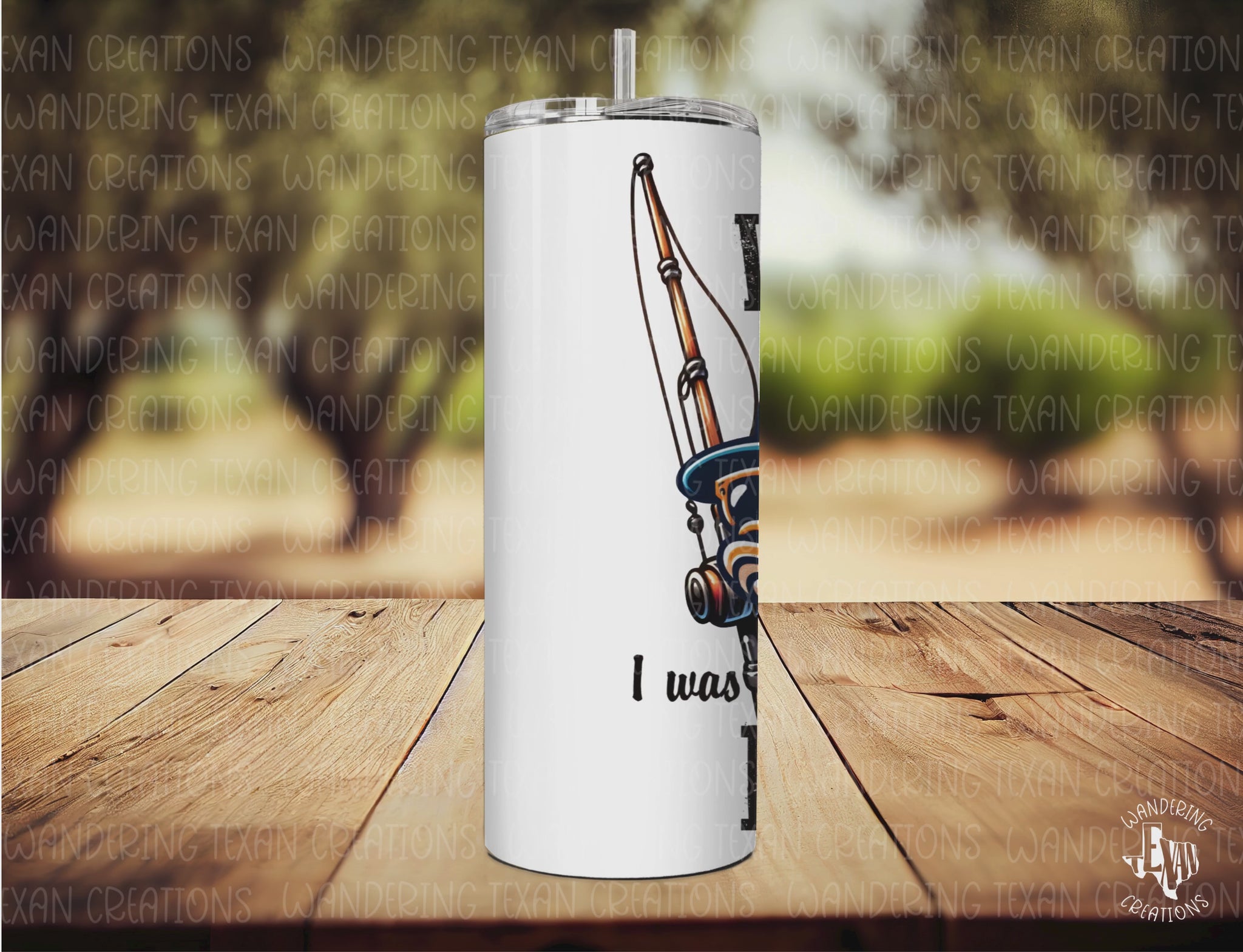 Featuring a cool fish in shades and a hat, plus the phrase "Wishin' I was fishin'", this tumbler is perfect for any fishing-loving father.