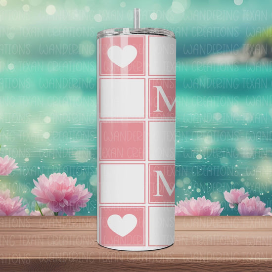 Show mom some love with the Heart of Mom-12 Photo-Tumbler! Featuring a playful checkered design, this customizable tumbler has space for 12 photos (or none!) and is available in 20 vibrant colors.