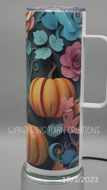 Fall Pumpkin Tumbler with Handle