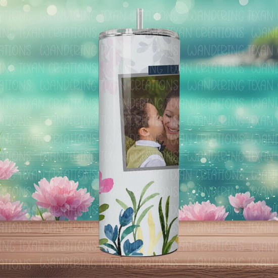 Customize your drinkware with 2 photos and show mom some love this Mother's Day with our Floral 2 Photo Tumbler. 