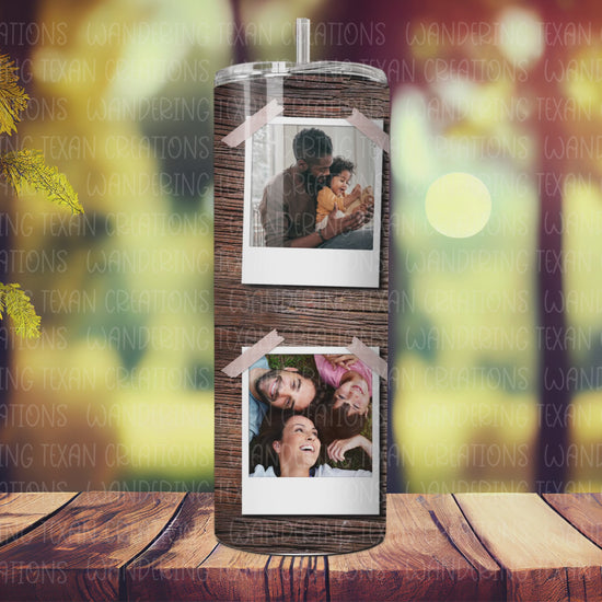 Celebrate Father's Day with a unique and customizable tumbler, featuring six of your favorite photos.