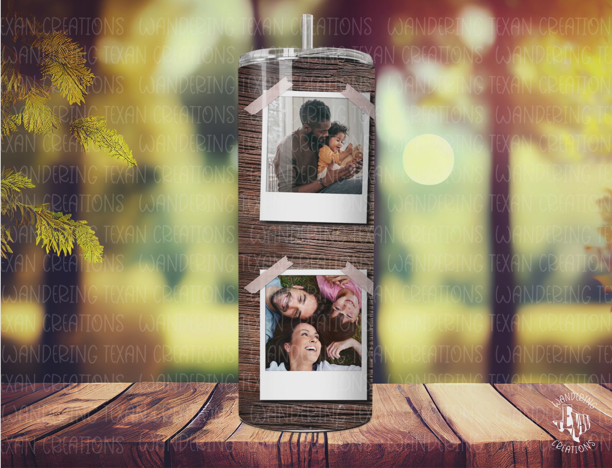 Celebrate Father's Day with a unique and customizable tumbler, featuring six of your favorite photos.