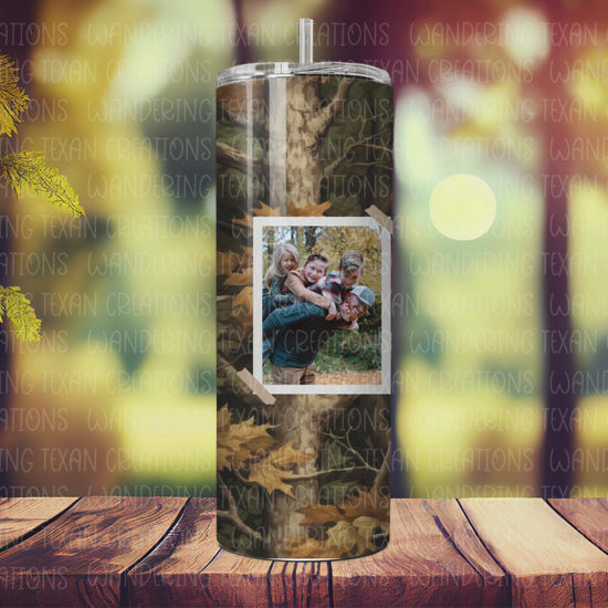 Introducing the Camo Daddy 2 Photo Tumbler, the perfect customizable gift for Dad!