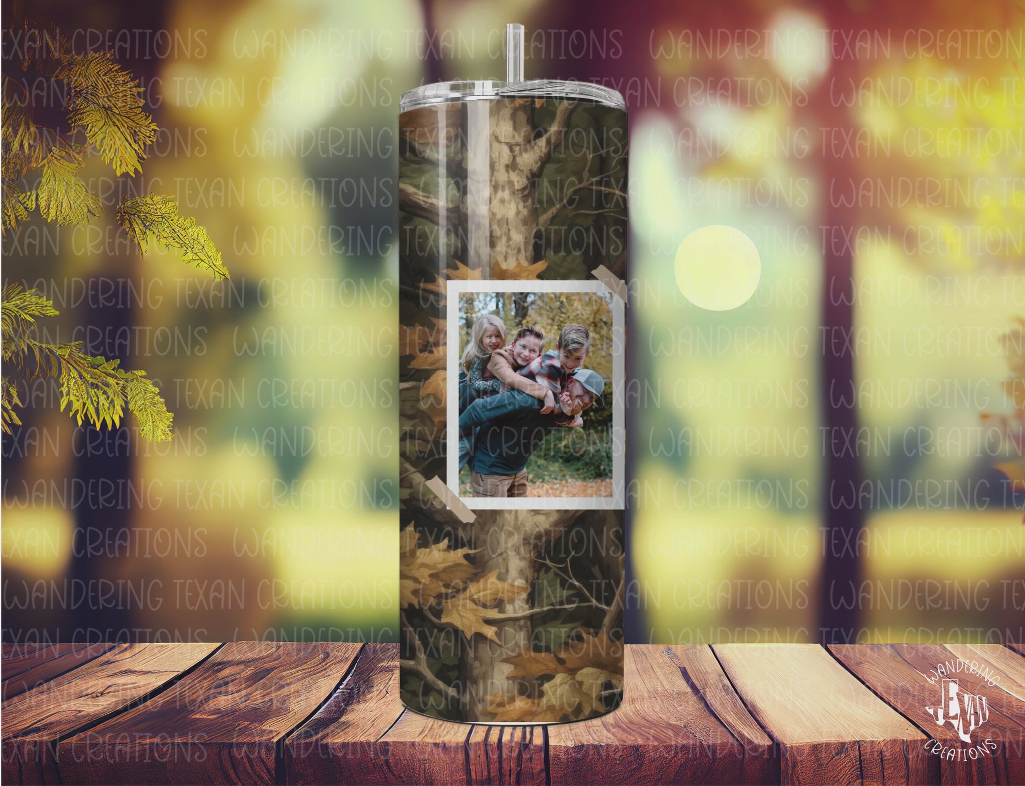 Introducing the Camo Daddy 2 Photo Tumbler, the perfect customizable gift for Dad!