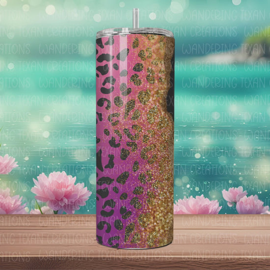 Featuring 3 custom photos and your choice of gold dust and pink leopard or multi-color leopard, this tumbler is perfect for any day!