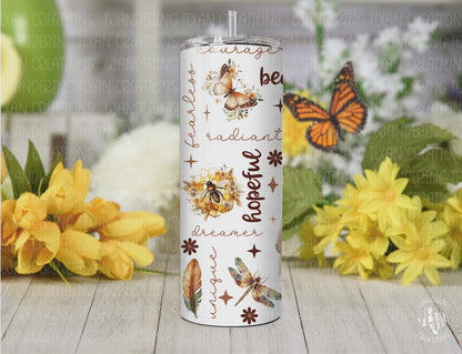 Boost your mood with our Uplifting Woman Tumbler! Featuring your choice of 4 different hair colors, this tumbler is designed to bring you a spring of positive vibes every time you use it.