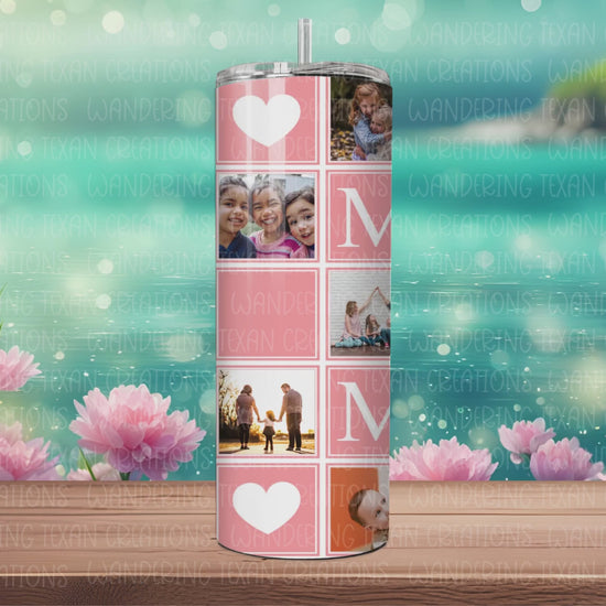 Show mom some love with the Heart of Mom-12 Photo-Tumbler! Featuring a playful checkered design, this customizable tumbler has space for 12 photos (or none!) and is available in 20 vibrant colors.