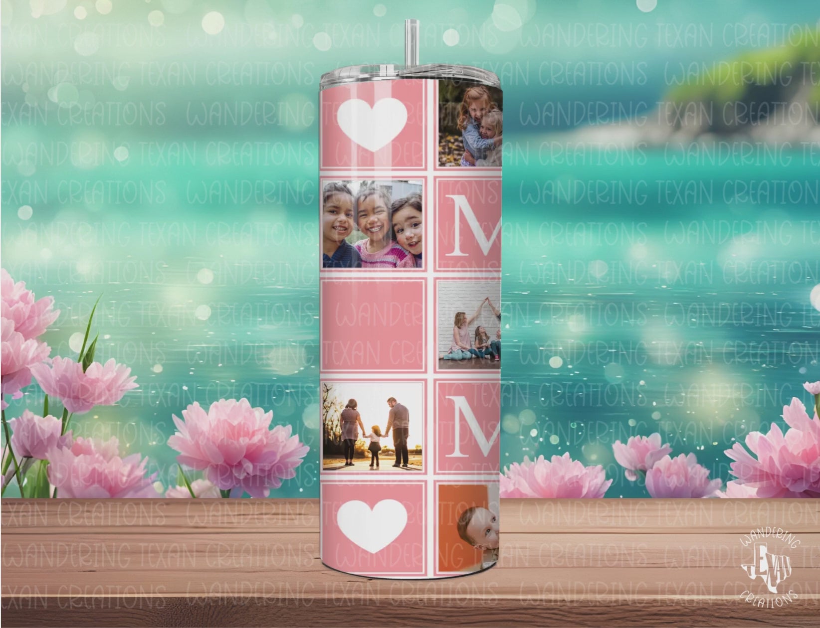 Show mom some love with the Heart of Mom-12 Photo-Tumbler! Featuring a playful checkered design, this customizable tumbler has space for 12 photos (or none!) and is available in 20 vibrant colors.