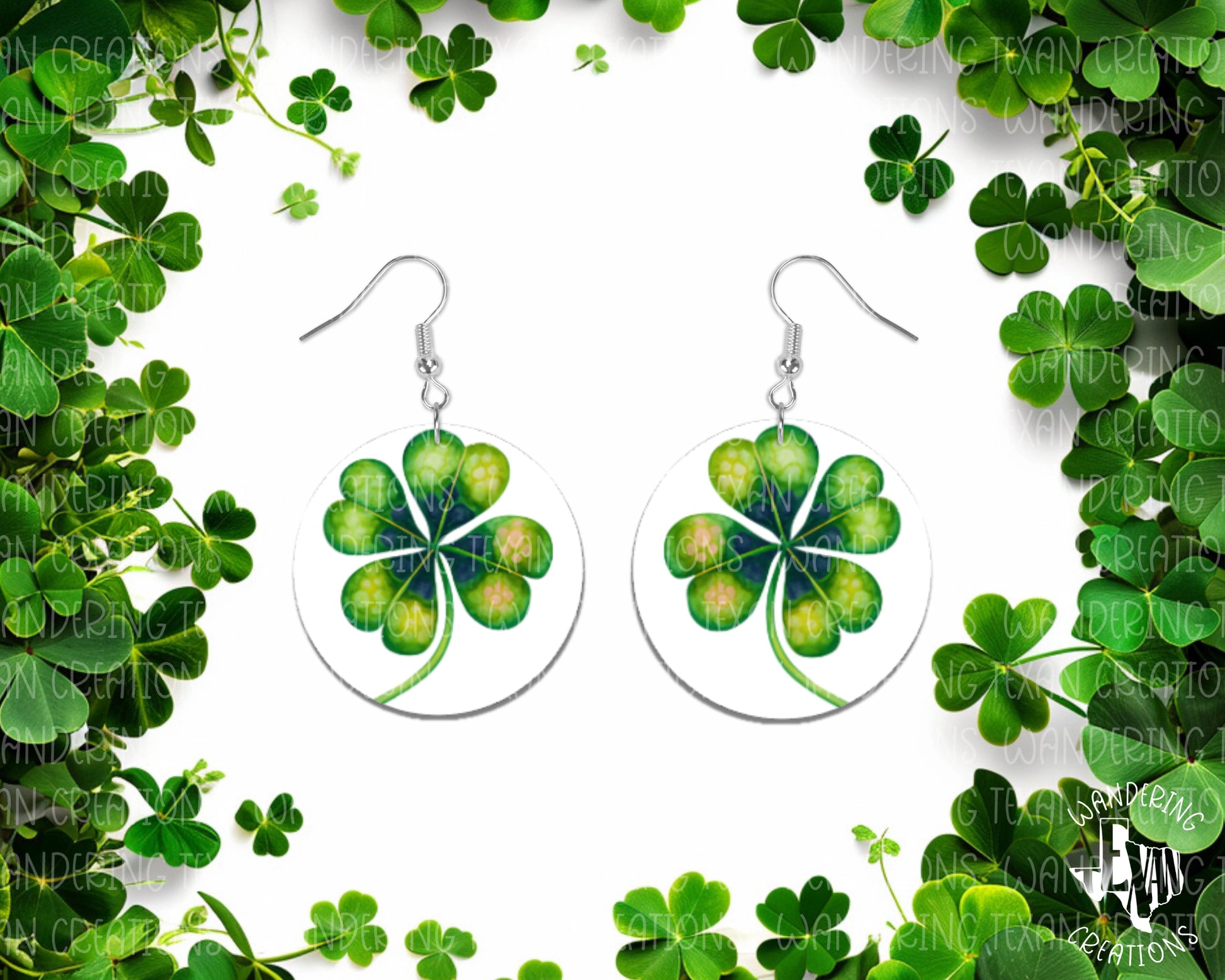 Four Leaf Clover Earrings - Wandering Texan Creations