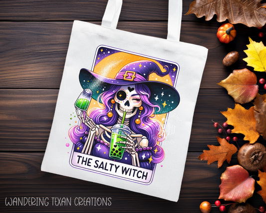 Salty Witch Linen Tote Bag